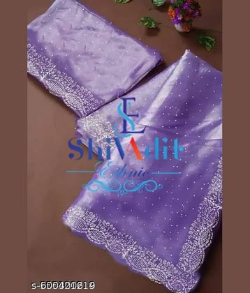 Shivadit ethnic JImmy Choo Embellished Regular Saree With Unstitched Blouse Piece ( Lavender )