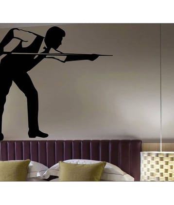 Decor Villa Black Playing Snooker Wall Sticker