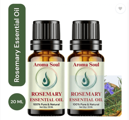 aroma soul Rosemary Oil for Hair Growth, Skin, Aromatherapy 100% Pure & Natural, Pack of 2