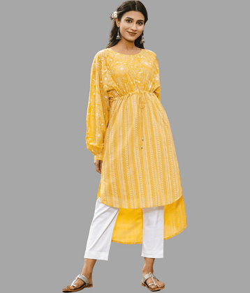 Juniper - Yellow Georgette Women's Tunic ( Pack of 1 )