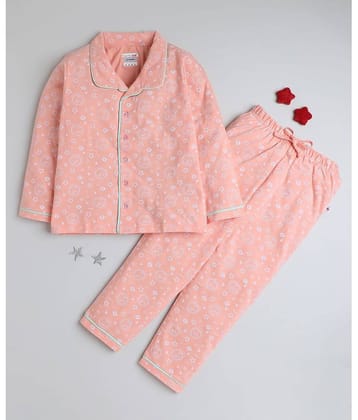 BUMZEE Pack of 1 Girls Cotton Nightsuit Set ( Yellow )