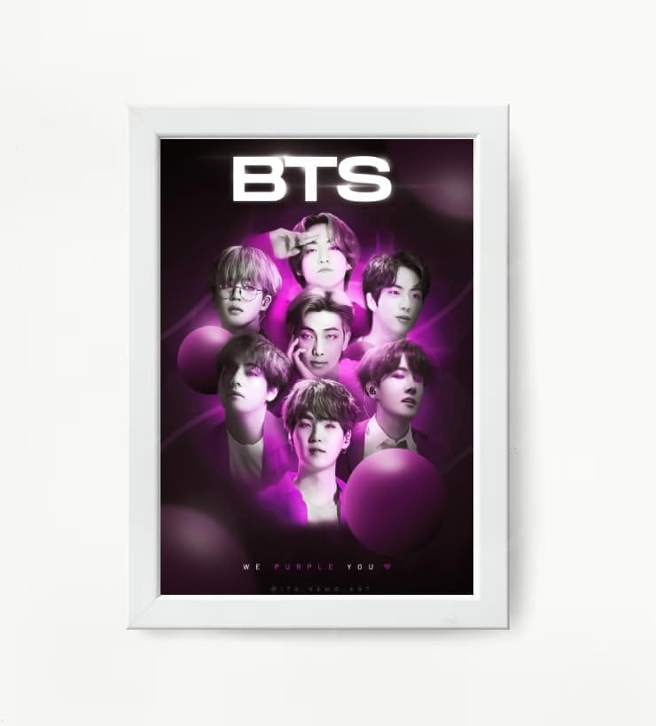 NOKKES Bts Army Bangtan Boy V suga J-Hope Jungkook Jin Jimin Rm 5X7 Inch Size Photo Frame Photo Home Office_EQW267