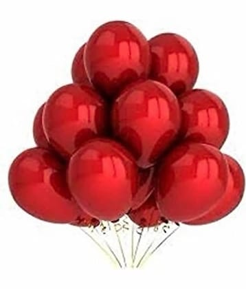 Solid Metallic Balloons  (Red Pack of 50)
