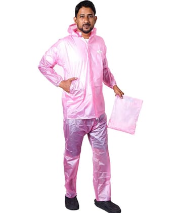 Sindon Pink Nylon Men's Rain Suit Set ( Pack of 1 )