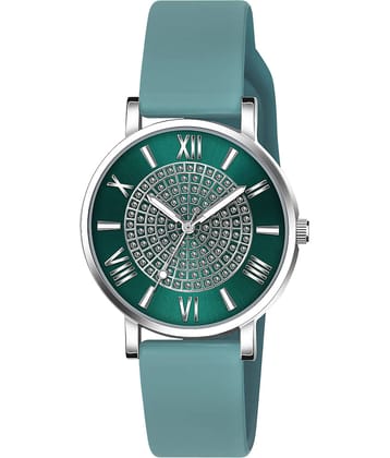 Crestello Green Silicon Analog Womens Watch