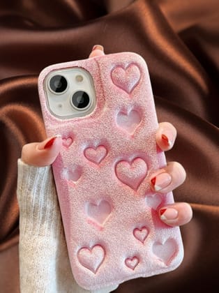 Elegant Hearts Velvet Case-iPhone 13 / 14