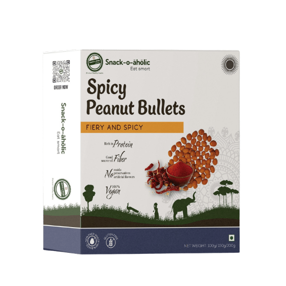 Snack O aholic Spicy Peanut Bullets - 100g