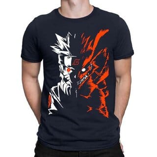 HIT SQUARE Navy Blue Pure Cotton Round Neck Printed For Men