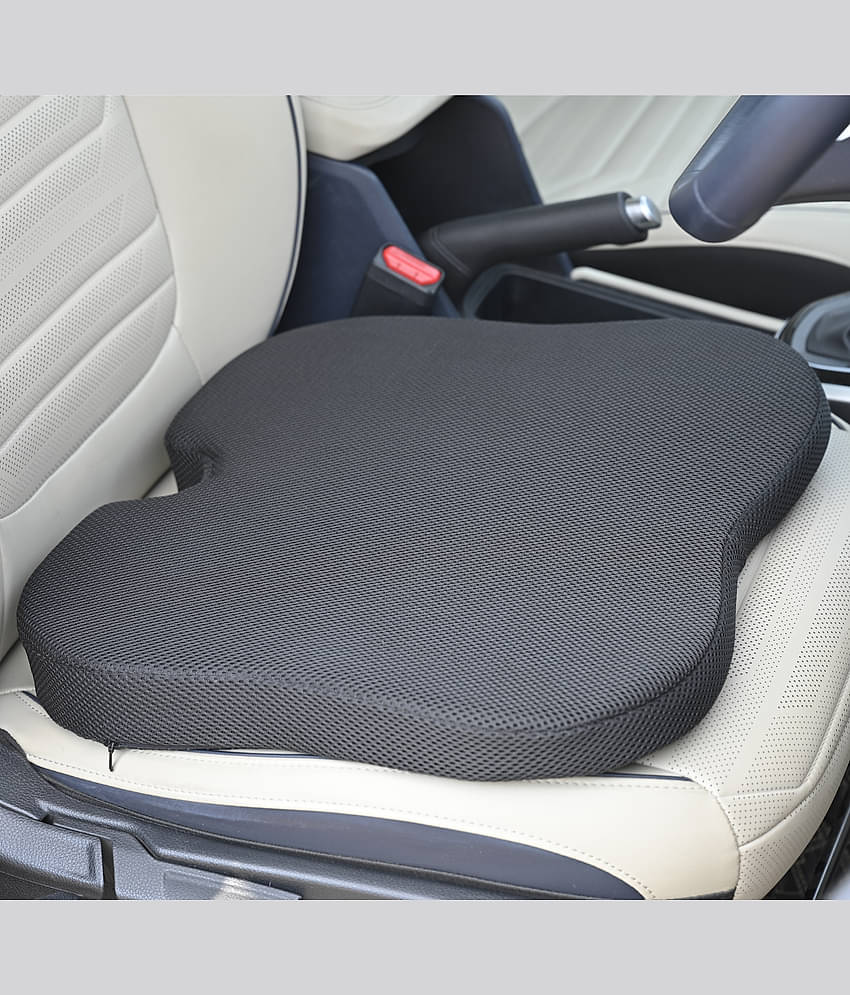 HOSPIKART Memory Foam Car Seat Cushion for Long and Daily Commute for Back, Tailbone & Sciatica Pain (Black)