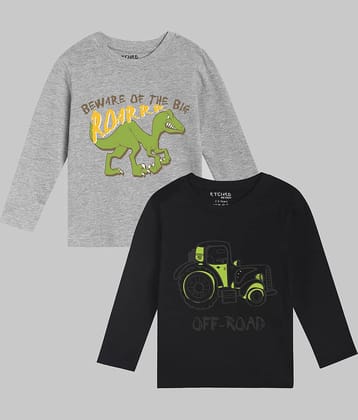 ETCHED DESIGN Pack of 1 Boys Cotton T-Shirt ( Multicolor )