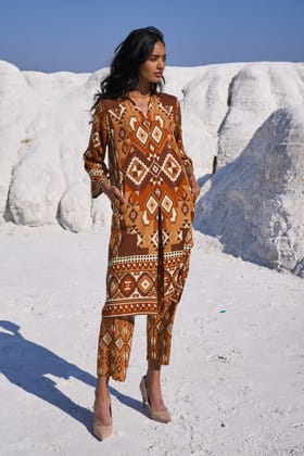AZTEC PRINT PANT-XXL / Earth