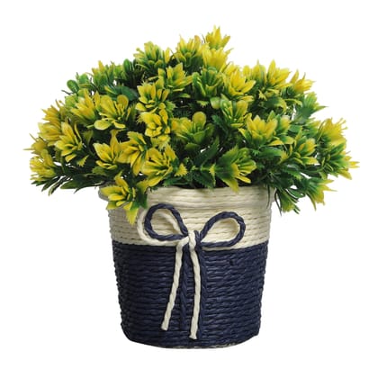 Foliyaj Artificial Plant with Yellow Leaves|Bonsai Tree|Artificial Flower|with Pot|Home Decor for Living Room Home Office Shop|House|Gift|Decoration