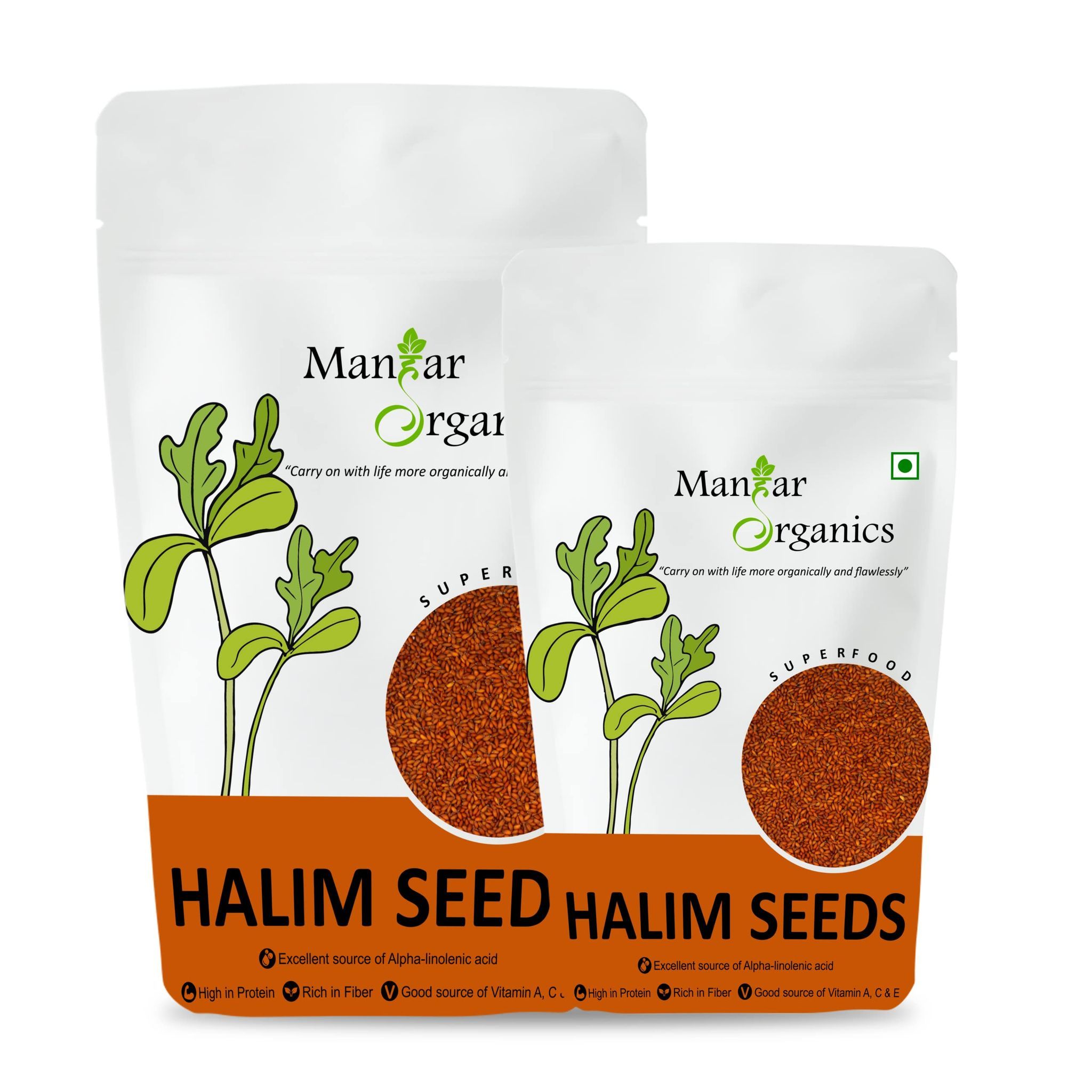 ManHar Organics 100% Natural Halim Seeds- 750gm (Aliv/Garden Cress/ Haleem seeds) for Eating and Weight management, Immunity Booster Superfood (pack of 2, 500gm + 250gm) (750gm)