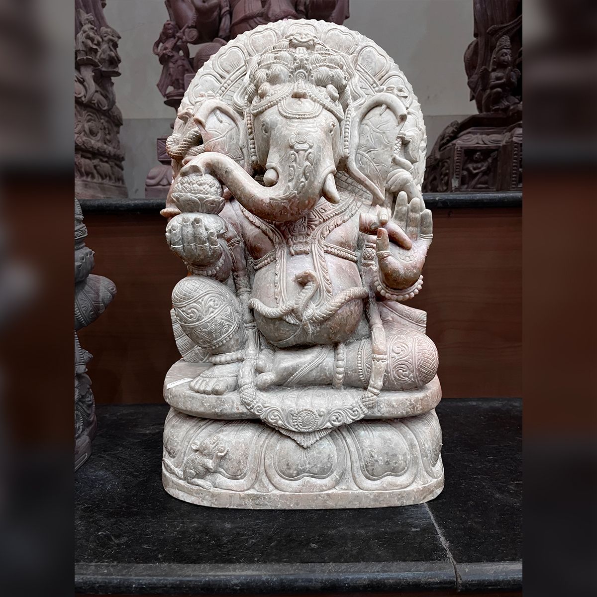 Lord Ganesha Idol Gaurahari Stone Statue