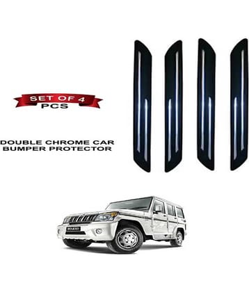 RONISH Rubber Car Bumper Protector Guard (Double Chrome) For Mahindra Bolero