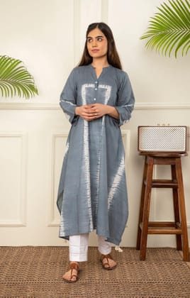Grey Shibori Kurta-S