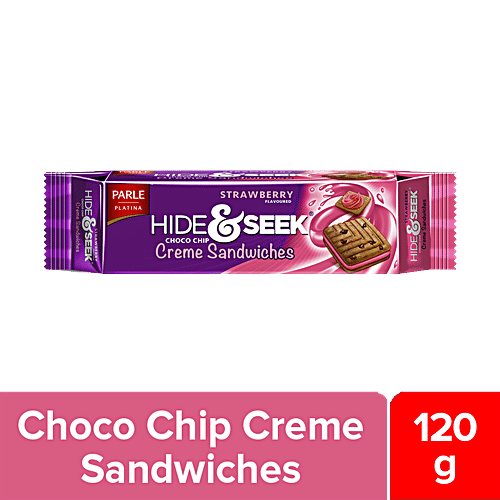 Parle Hide & Seek - Strawberry Creme, 100 g (Get 20gm Extra)