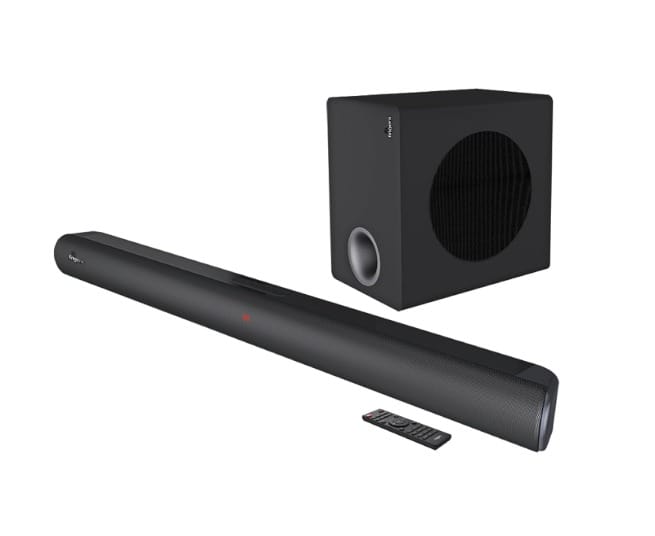 FINGERS Octane-200 Multimedia Sound Bar with Subwoofer (Powerful 200 Watts, Bluetooth, USB, AUX, Optical, HDMI (ARC), Coaxial, Mic Input (6.35mm), EQ Modes - Movies, Music & News, Wall Mount & Remote