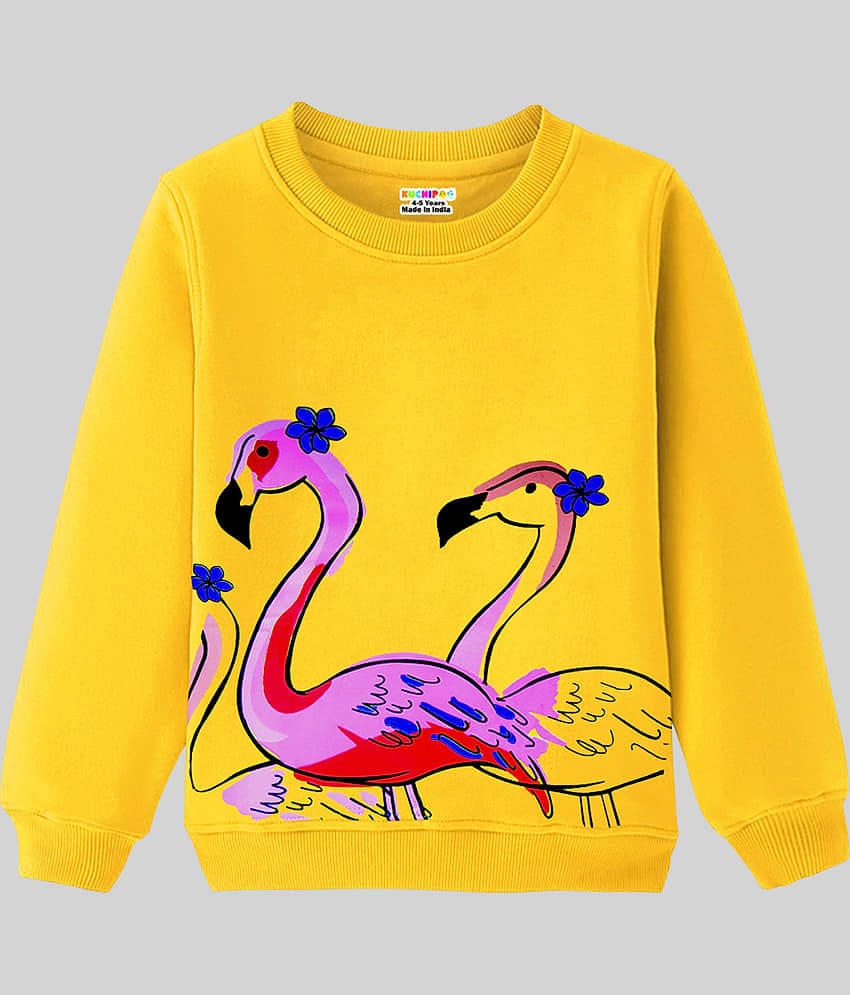 Kuchipoo Girls Fleece Sweatshirt ( Yellow )