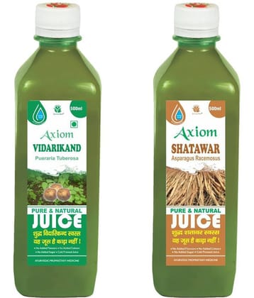 Axiom Shatawar Juice 500Ml + Punarnava Juice 500Ml Ayurvedic Juice Combo Pack