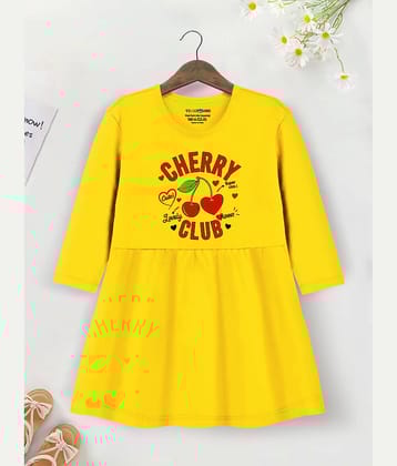 Trampoline Cotton T-shirt Dress For Girls ( Pack of 1 , Pink )