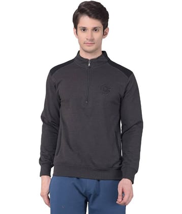 Dollar Cotton High Neck Men's Sweatshirt - Grey ( Pack of 1 )