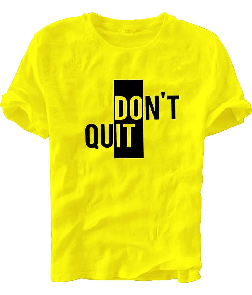 fashion and youth Pack of 1 Cotton Blend Relaxed Fit Men's T-Shirt ( Yellow )