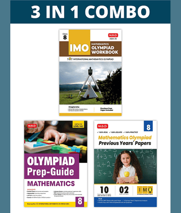 MTG International Mathematics Olympiad (IMO) Workbook, Prep-Guide & Previous Years Papers (PYQs) with Mock Test Paper Class 8 - SOF Olympiad Books For 2024-25 Exam (Set of 3 Books)