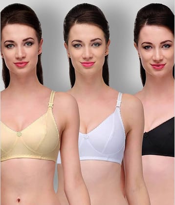 Softskin Pack of 3 Cotton Women's Everyday Bra ( Multicolor )