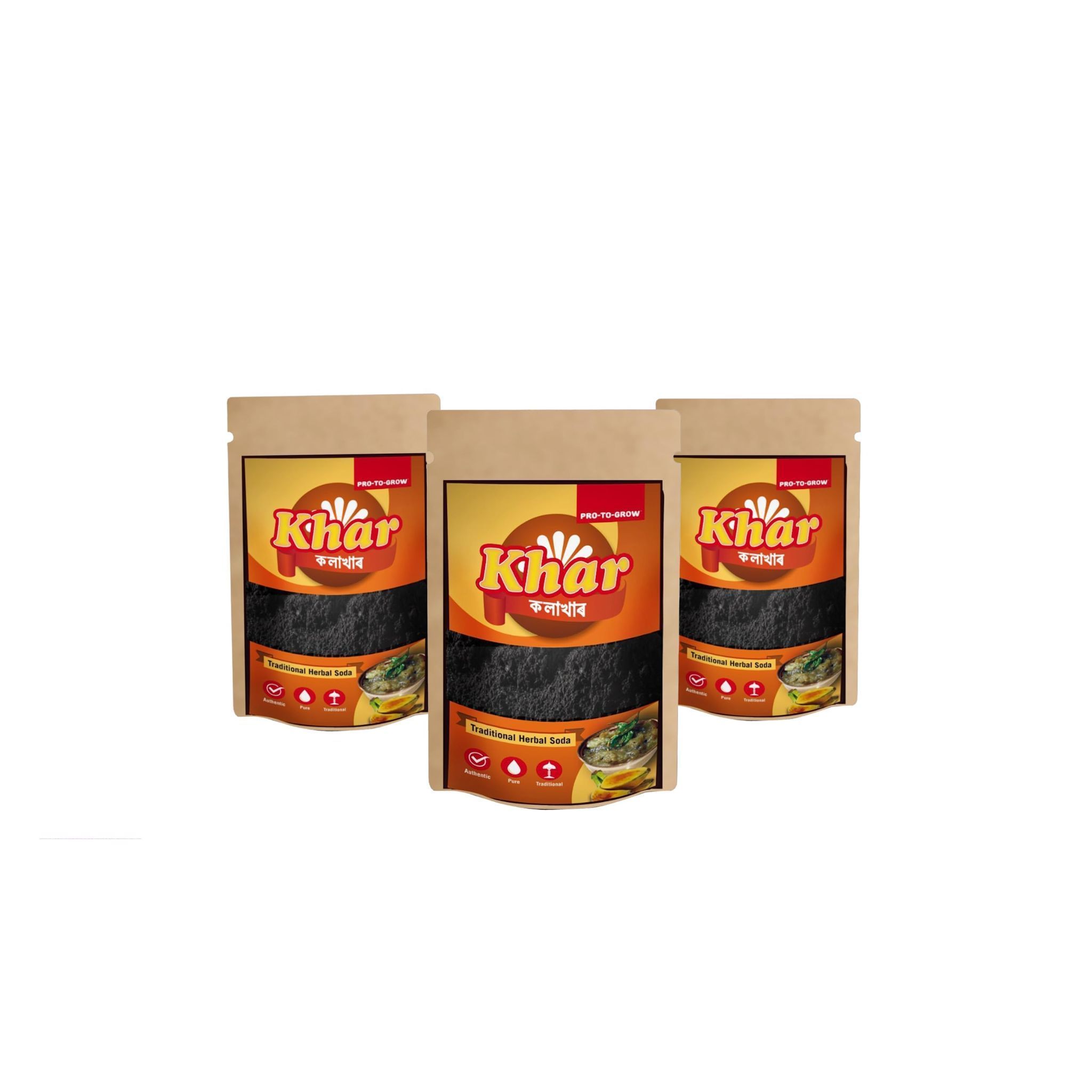 Pro To Grow Kolar Khar Bhim Banana Peel Powder 50g | Traditional Assamese Herbal Soda for All Age Groups | Ideal for Detoxification & Aids Digestion  (Pack of 3)