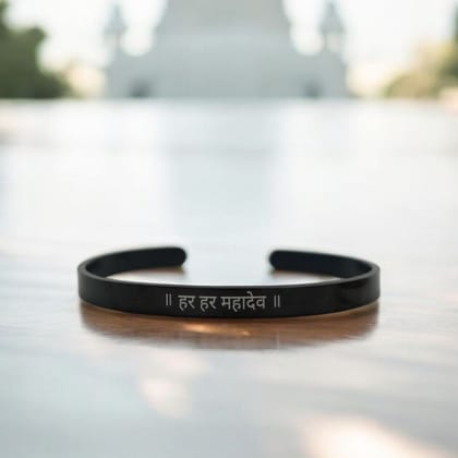 Har Har Mahadev Spiritual Bracelet-Female / Black