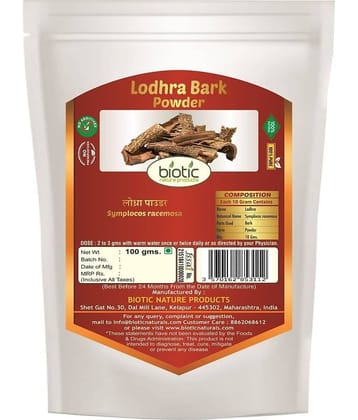 Biotic Lodhra Bark Powder / Lodhra Chhal Powder Powder 100 gm