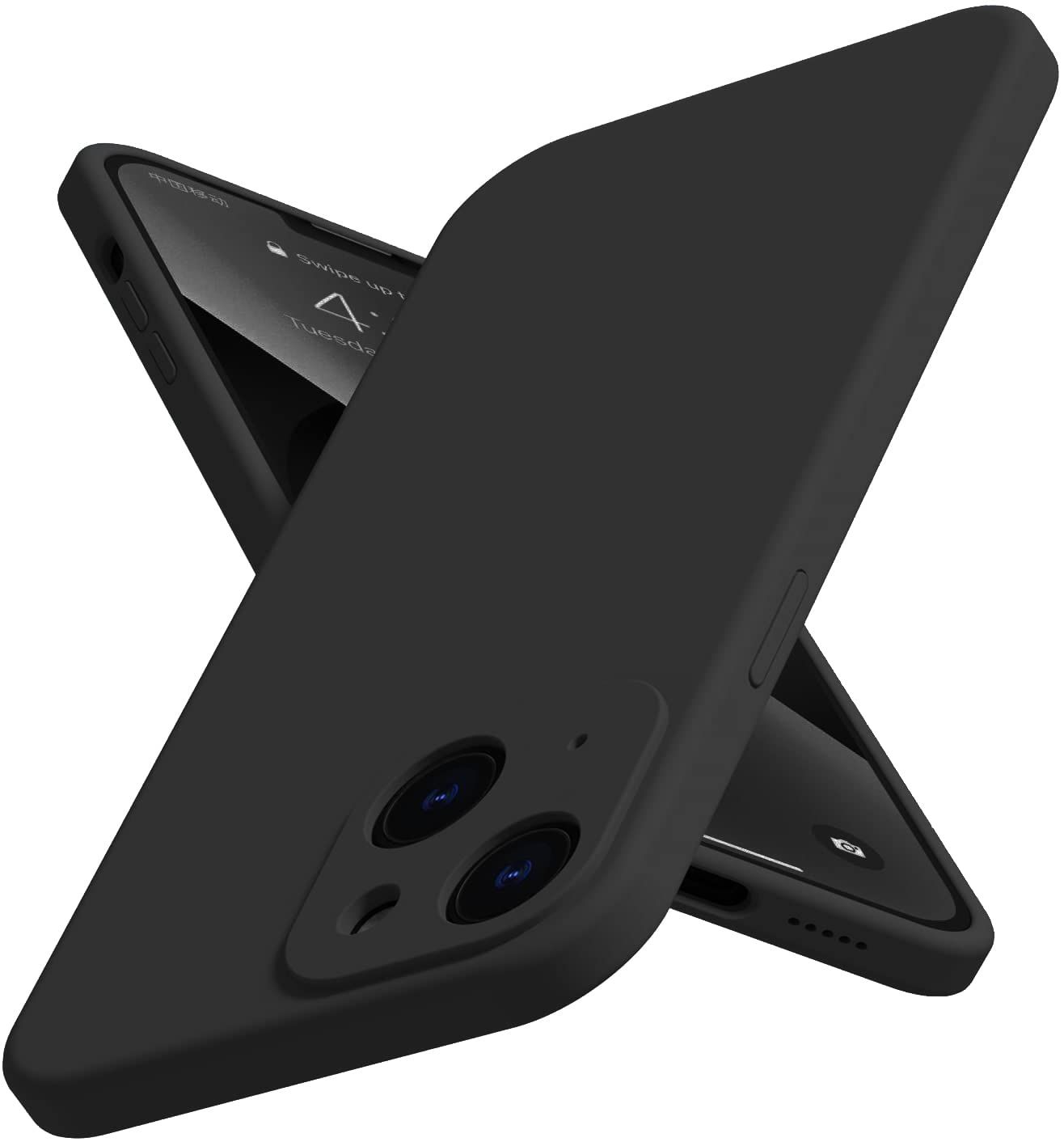 EGOTUDE Silicon Soft Case Camera Protect Microfiber Lining Cover for iPhone 13 (Black) EGOTUDE Silicon Soft Case Camera Protect Microfiber Lining Cover for iPhone 13 (Black) - Black