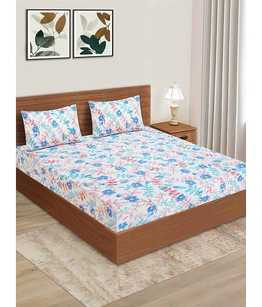 Home Candy Microfiber Double Bedsheet ( White )