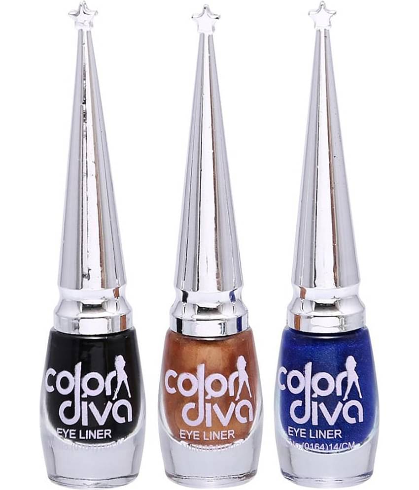 Color Diva Multi Natural Eye Liner Liquid ( Pack of 3 )