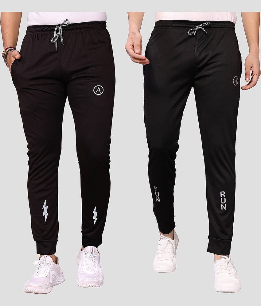 Anand Multicolor Lycra Men's Joggers ( Pack of 2 )