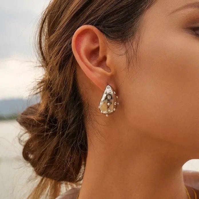 Silver Tear Drop Stainless Steel Earring