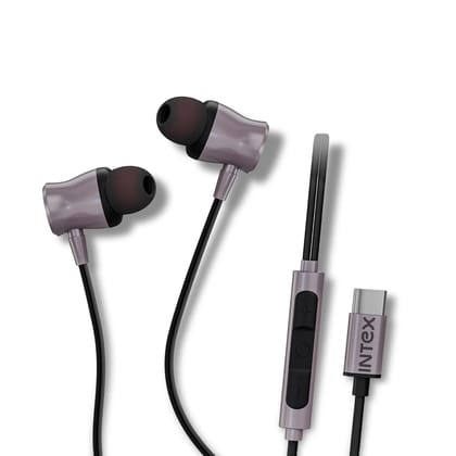 Intex VibeWire Type C Wired Earphone with Built-in Microphone, Deep Bass Stereo Sound, Type-C Audio Connector, Comfortable in Ear Design for Android Smartphones & Tablets Intex VibeWire Type C Wired Earphone with Built-in Microphone, Deep Bass Stereo Sound, Type-C Audio Connector, Comfortable in Ear Design for Android Smartphones & Tablets