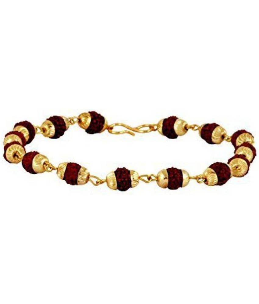 RUDRAKSHA BRACELET Golden cap Original rudraksha beads | stylish rudraksha bracelet RUDRA DIVINE self Certified