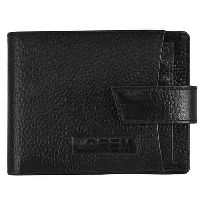 LOREM Bi-Fold Genuine Leather 7 ATM Removable Card Slots Wallet for Men-UF