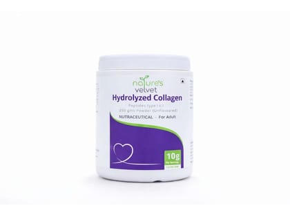 Natures Velvet Collagen Powder, Hydrolysed Peptides for Skin, Hair & Joint Support 250g