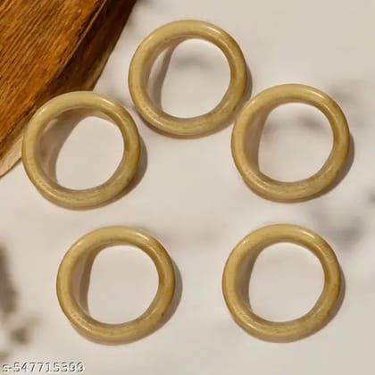 Decorative Wooden Ring 2.5 Inch, Set of 5, for DIY Craft, Macrame, Home Decoration, Curtain Rings, Wall Hanging, Multipurpose Use
