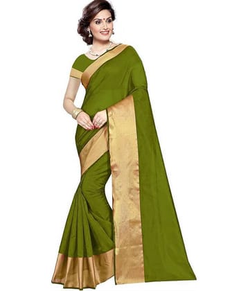 Vkaran Net Cut Outs Saree With Unstitched Blouse Piece ( Blue )