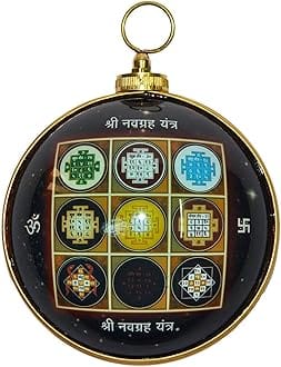 Real Seed Navgrah Chowki 3D Glass Optical Yantra - 9 Planets Yantra Glass Optical Lens Yantra