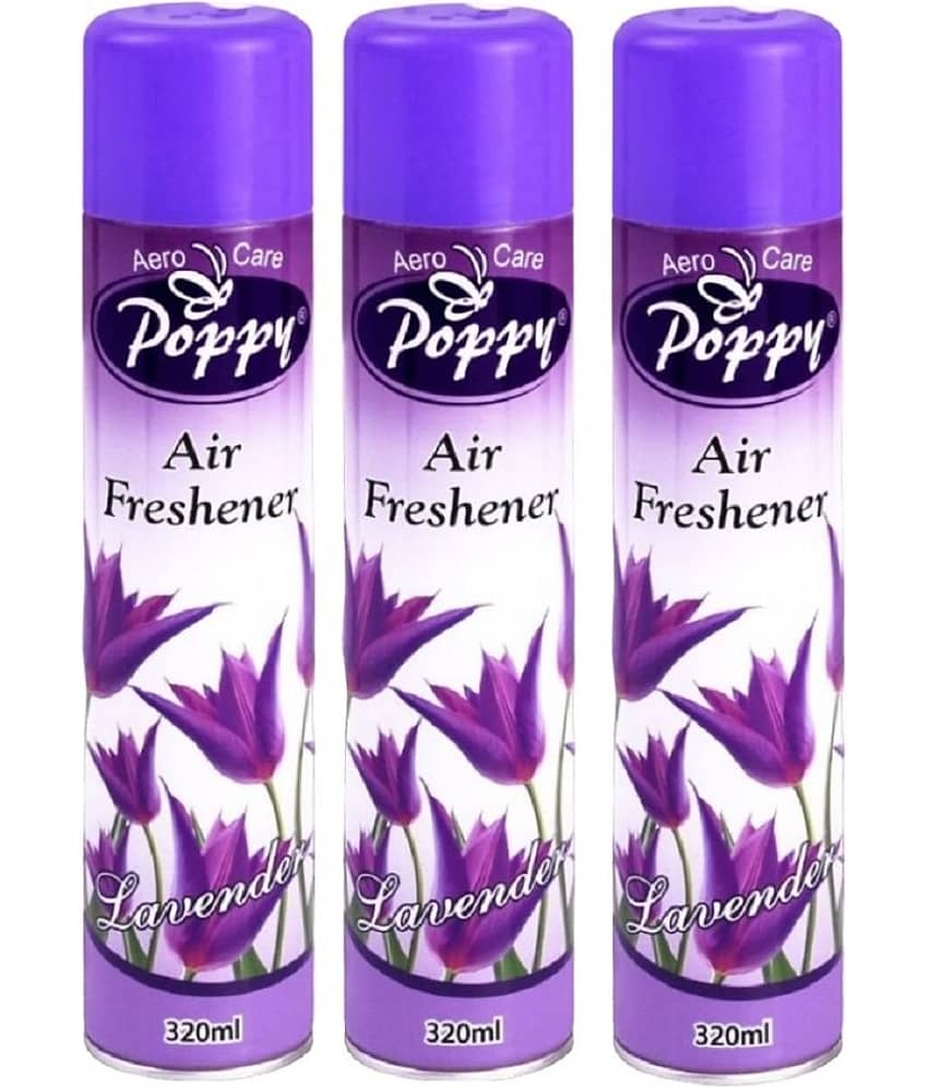 Aero Care Poppy Lavender Air Freshener Room Fragrant Spray A Wave of Freshness 320 ml (Pack of 3)