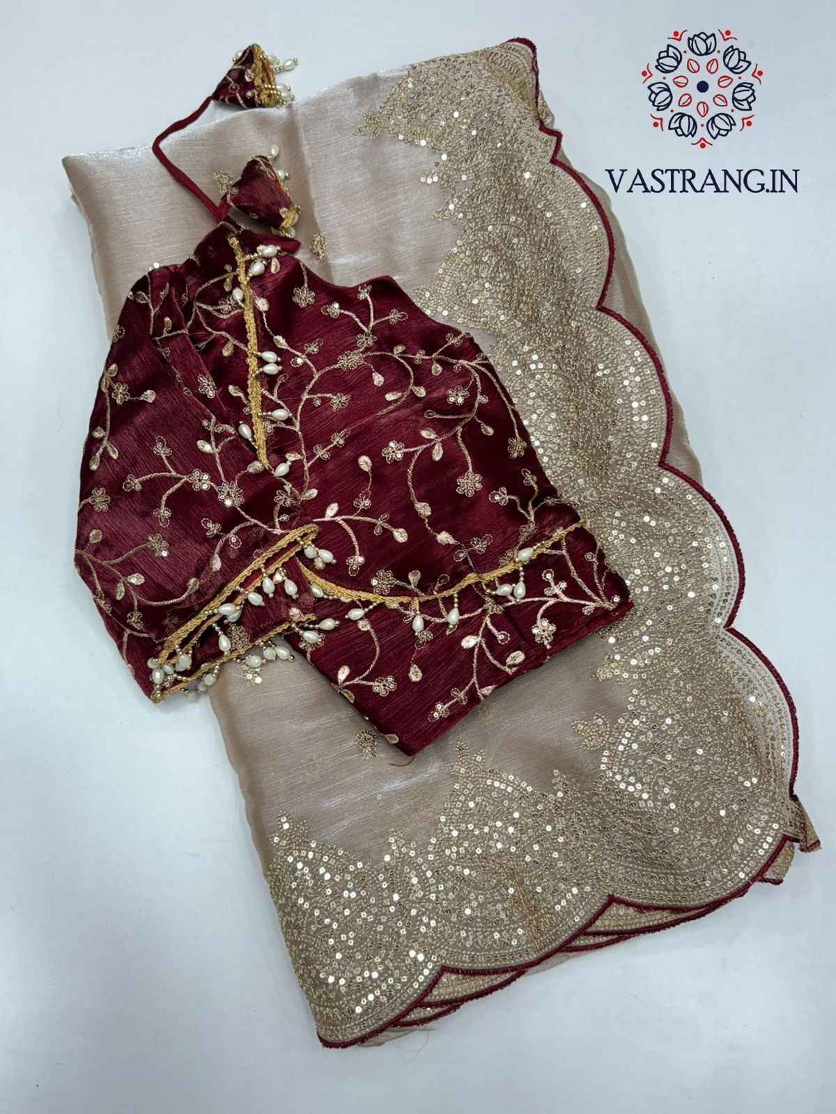 New Partywear Wear Zimmy Choo Silk Embroidery n Sequence Work Fancy Designer Saree With Fully Stitched Blouse