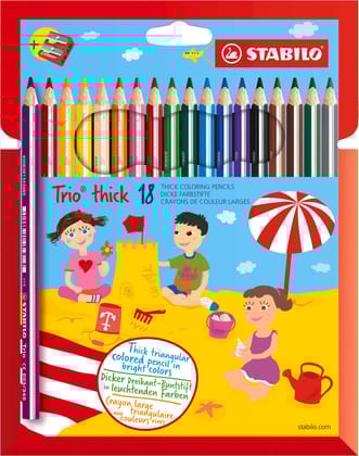 Stabilo | Trio Thick Colured Pencils | Pack of 18 Colours