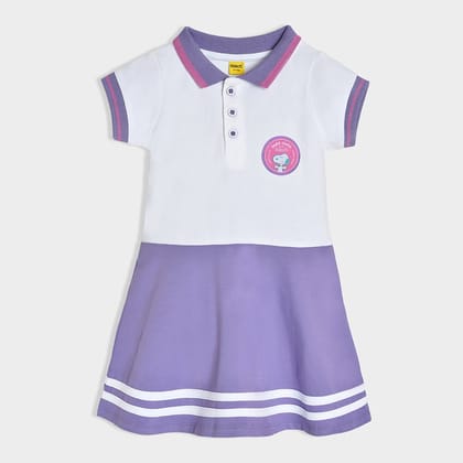 Peanuts™  Snoopy Printed Pique Lilac Dress-12-18 M / Purple
