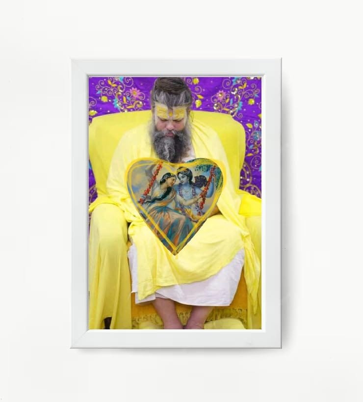 NOKKES Premanand Ji Maharaj White Religious Photo frame 5X7 Inch Photo Frame_WEW60