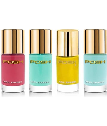 Posh Nail Polish multicolor Multi Glossy Pack of 4 9 mL